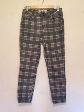Indigo Reign Plaid Stretch Jeans